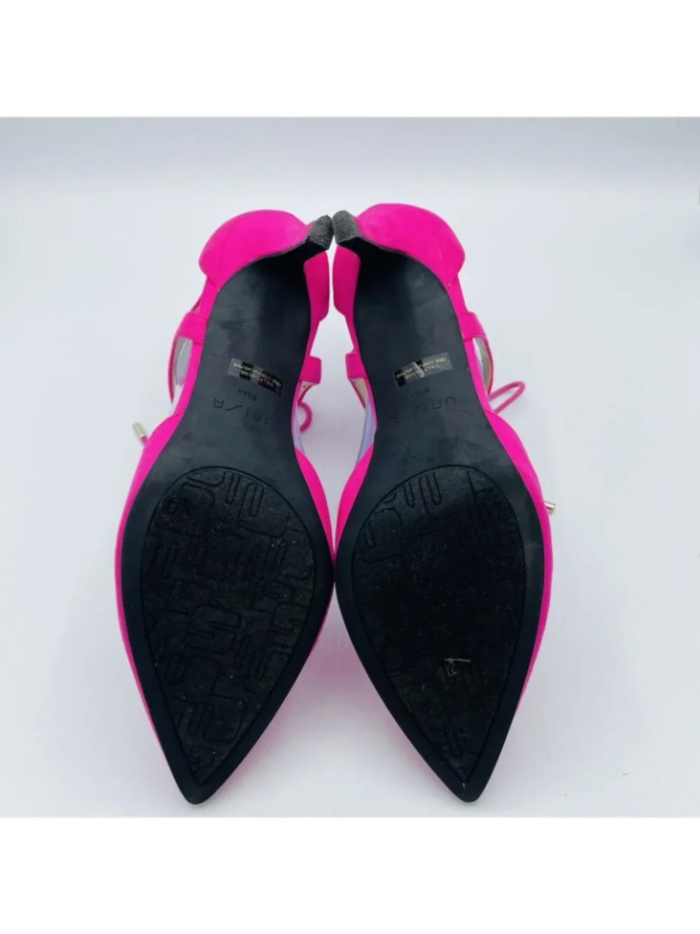 Unisa Shoes Womens Size 8.5 M Pink Faux Suede Stilleto High Heels Lace Up Pumps - Picture 9 of 11